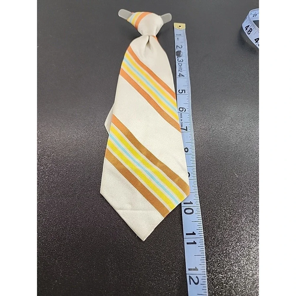 Vintage RHODIA  Boys clip neck tie Geometric ‎ Classic Italy
